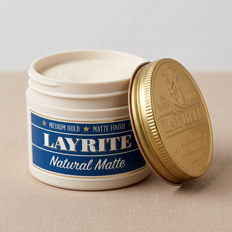 Layrite Natural Matte Cream - open potje met inhoud