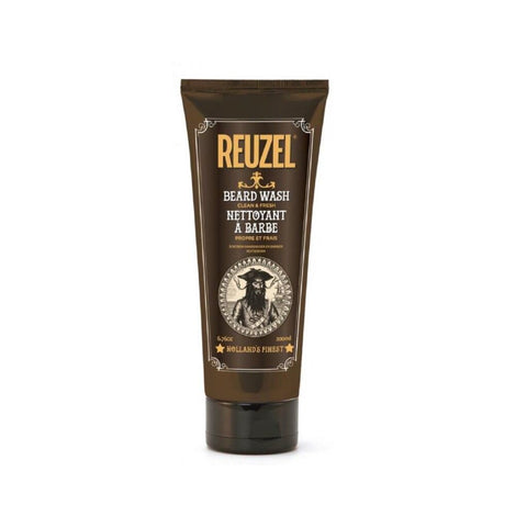 Reuzel Beard Wash Clean & Fresh 200ml - vooraanzicht bruine tube met etiket