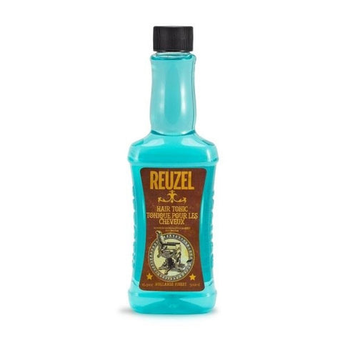 Reuzel Hair Tonic 500ml - vooraanzicht turquoise fles met bruin etiket