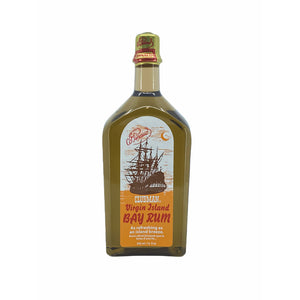 Ed. Pinaud Clubman Virgin Island Bay Rum, frontbillede af flaske med skibsetiket
