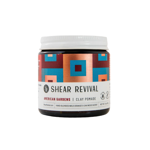 Shear Revival American Gardens Clay Pomade - potje met wit deksel vooraanzicht