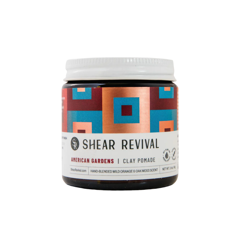 Shear Revival American Gardens Clay Pomade - potje met wit deksel vooraanzicht