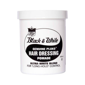Black & White Original Pomade - hvid krukke med yin-yang logo, set forfra 200ml
