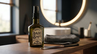 BROSH Base Spray - fles in badkamer met kam en handdoek