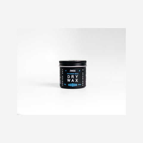 O'Douds Dry Wax - vooraanzicht zwarte pot met blauwe letters en deksel