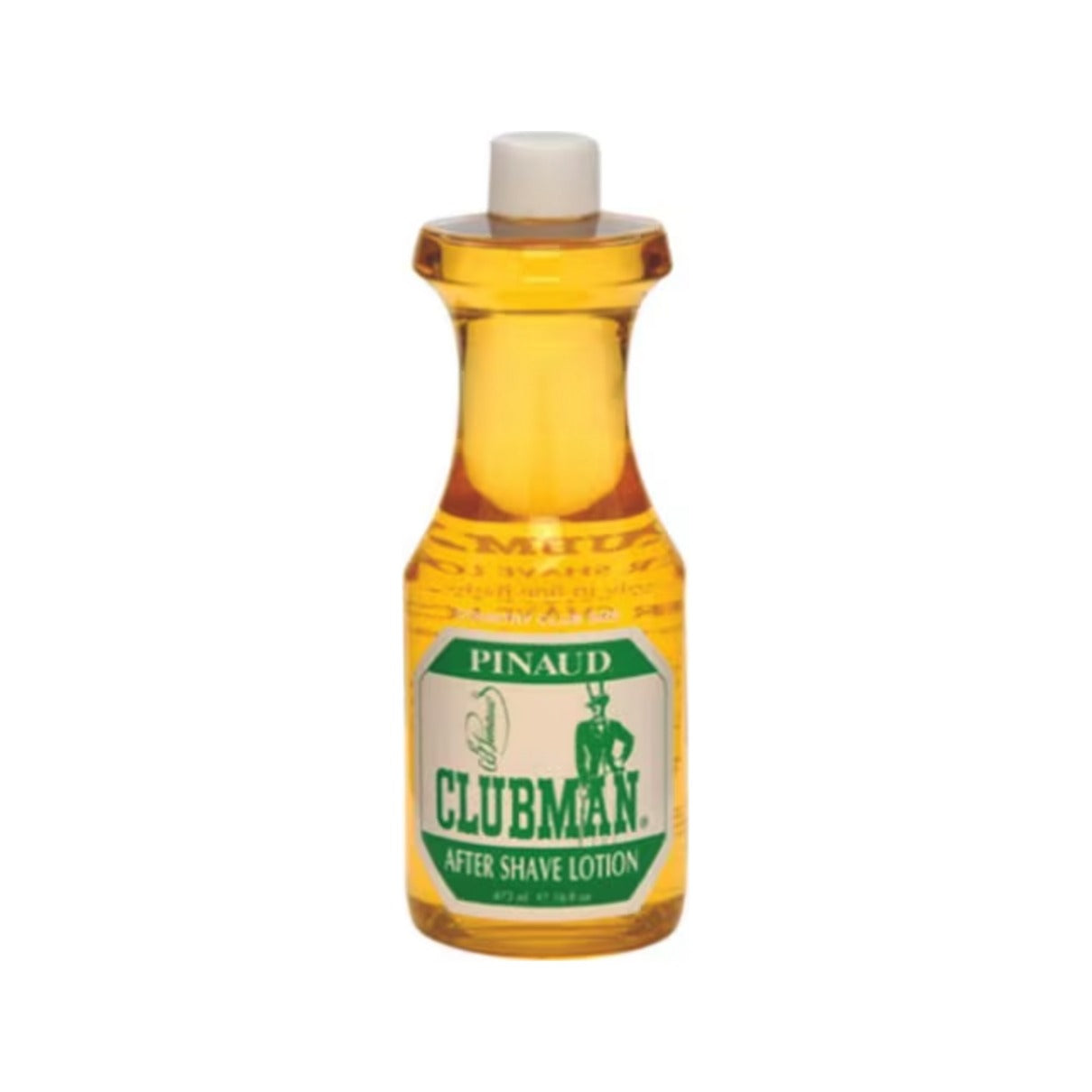 Ed. Pinaud Clubman Aftershave Barbersize 473ml - flaske med Pinaud-etiket set forfra