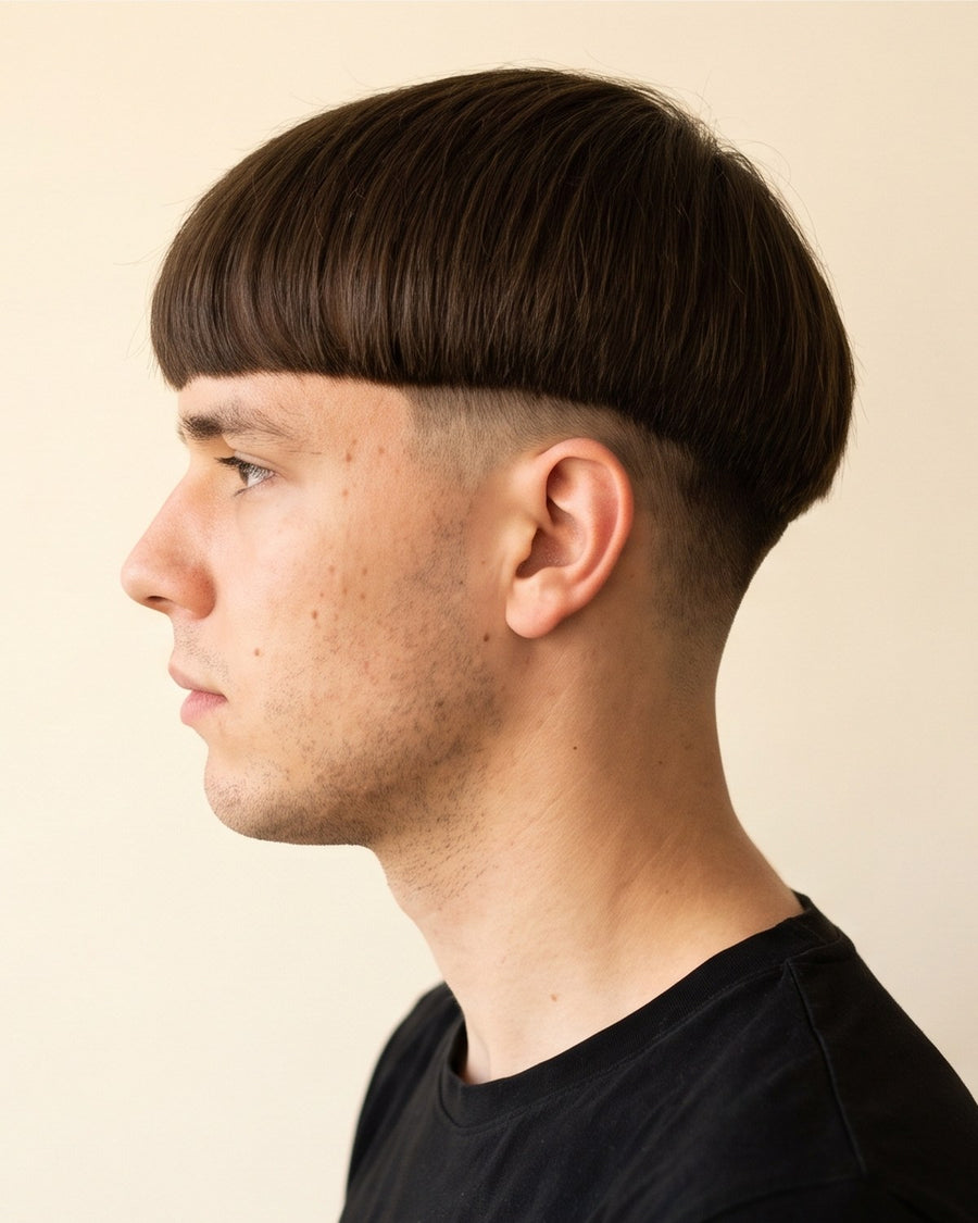 Bowl cut: fra siden