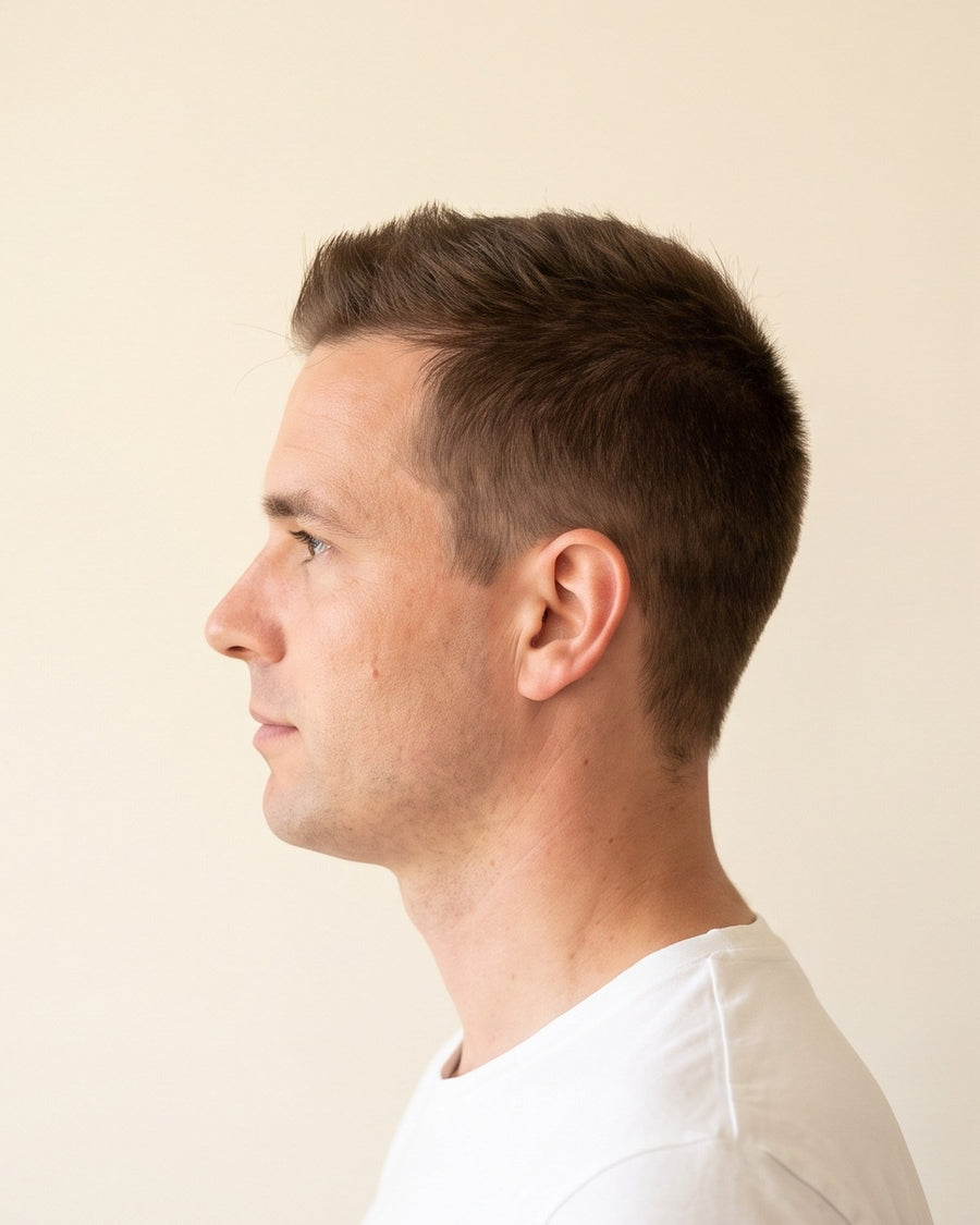 Crew cut: fra siden