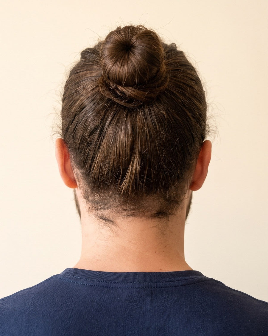 Man bun: bagfra