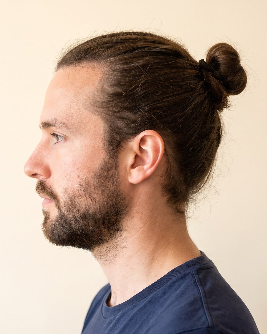 Man bun: fra siden