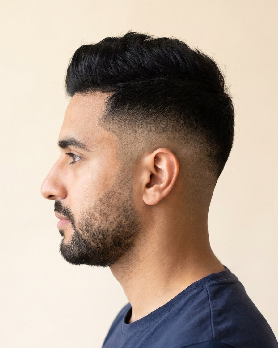 Mid fade: fra siden