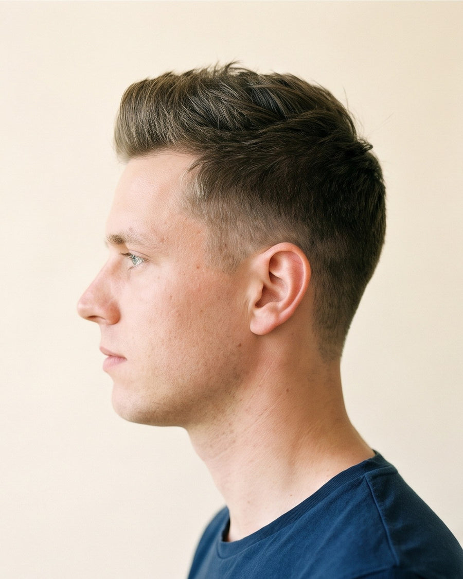 Quiff: fra siden