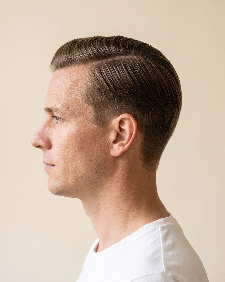 Side part: fra siden
