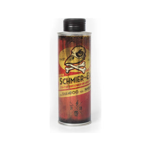 Schmiere Ex Shampoo - metalflaske med vintage etiket og kranieillustration