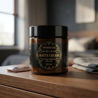 Tonsor & Cie Matte Cream - potje op houten kast naast kam en handdoeken