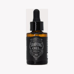 Tonsor & Cie Shaving Oil Ice - ravfarvet dråbeflaske med sort etiket set forfra