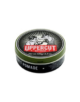 Uppercut Matte Pomade - bovenkant groen blik 100g met boksers-logo